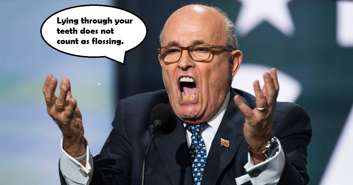 Rudy Giuliani is wearing the Confederate flag